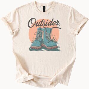 Outsider Boots Tee Adventure Hike Nature Lover Shirt Outdoorsy Top